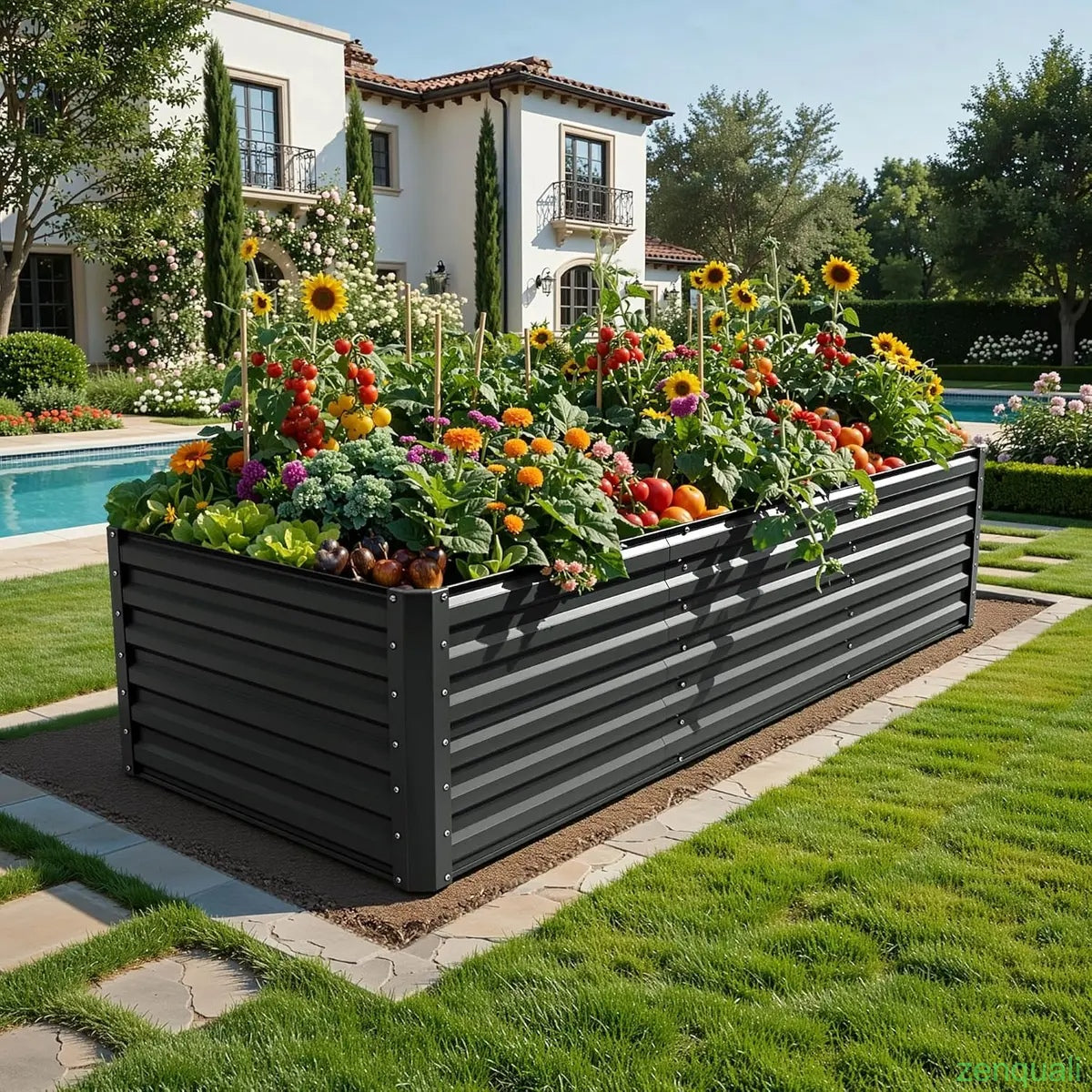 1/2 pcs Raised Garden Bed Kit, Outdoor Patio Planter Box for Plants Vegetables Flowers