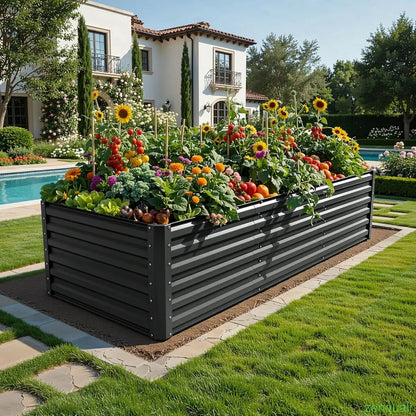 1/2 pcs Raised Garden Bed Kit, Outdoor Patio Planter Box for Plants Vegetables Flowers