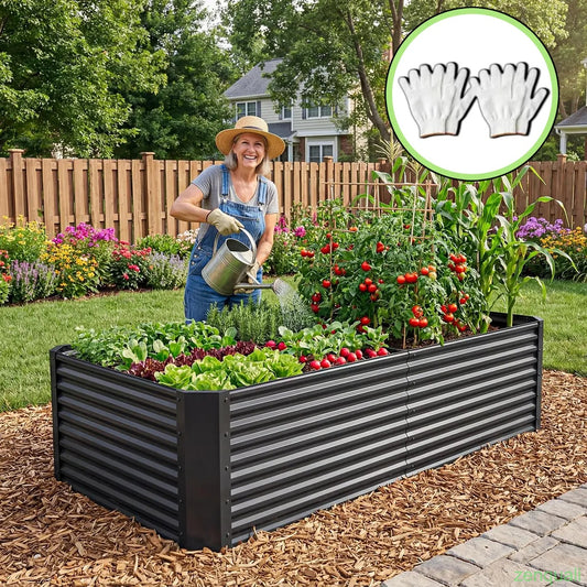 1/2 pcs Raised Garden Bed Kit, Outdoor Patio Planter Box for Plants Vegetables Flowers