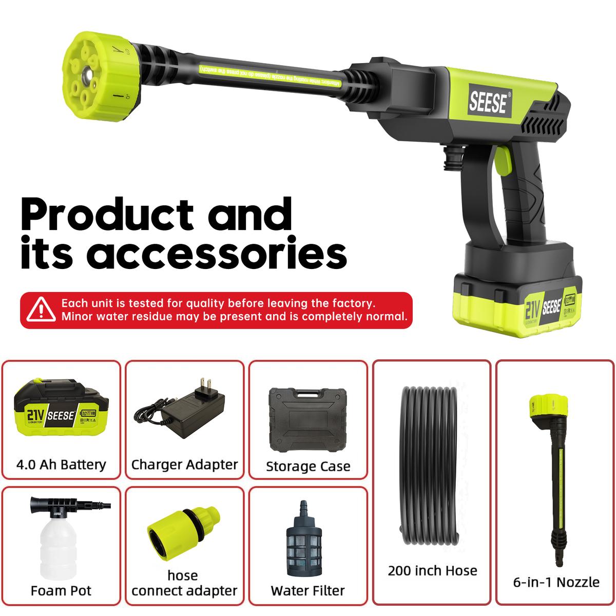Cordless Pressure Washer with Charger Base, Portable Bottle Power Washer for Car, Home & Garden