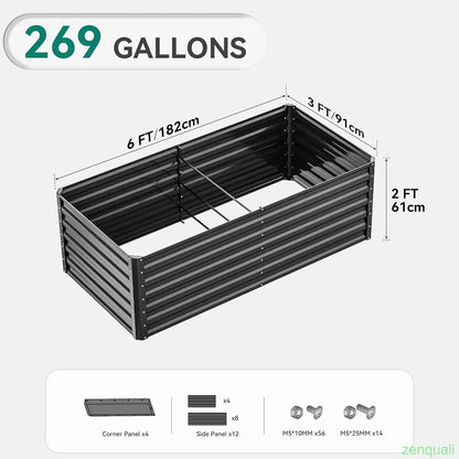 1/2 pcs Raised Garden Bed Kit, Outdoor Patio Planter Box for Plants Vegetables Flowers