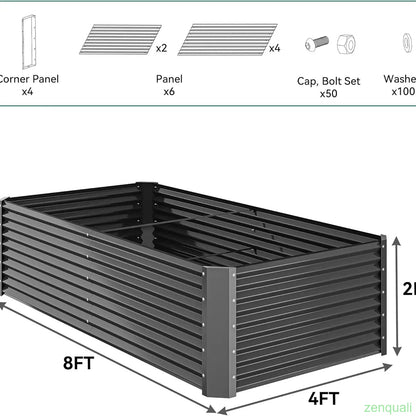 1/2 pcs Raised Garden Bed Kit, Outdoor Patio Planter Box for Plants Vegetables Flowers