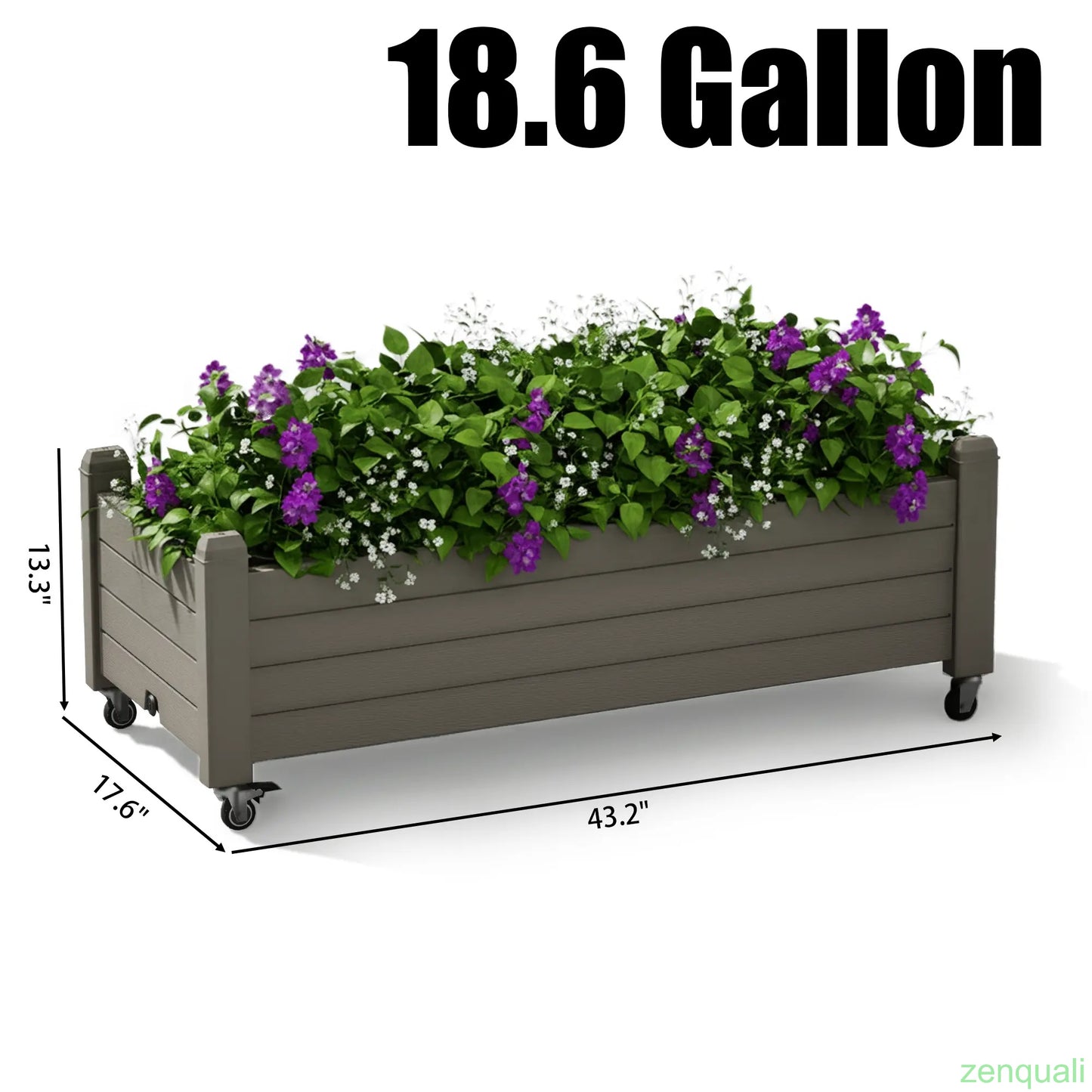[4 Universal Casters] 61.2"H Freestanding Garden Trellis & Horticulture Planter Box with Drainage Holes