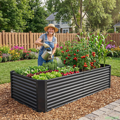 1/2 pcs Raised Garden Bed Kit, Outdoor Patio Planter Box for Plants Vegetables Flowers