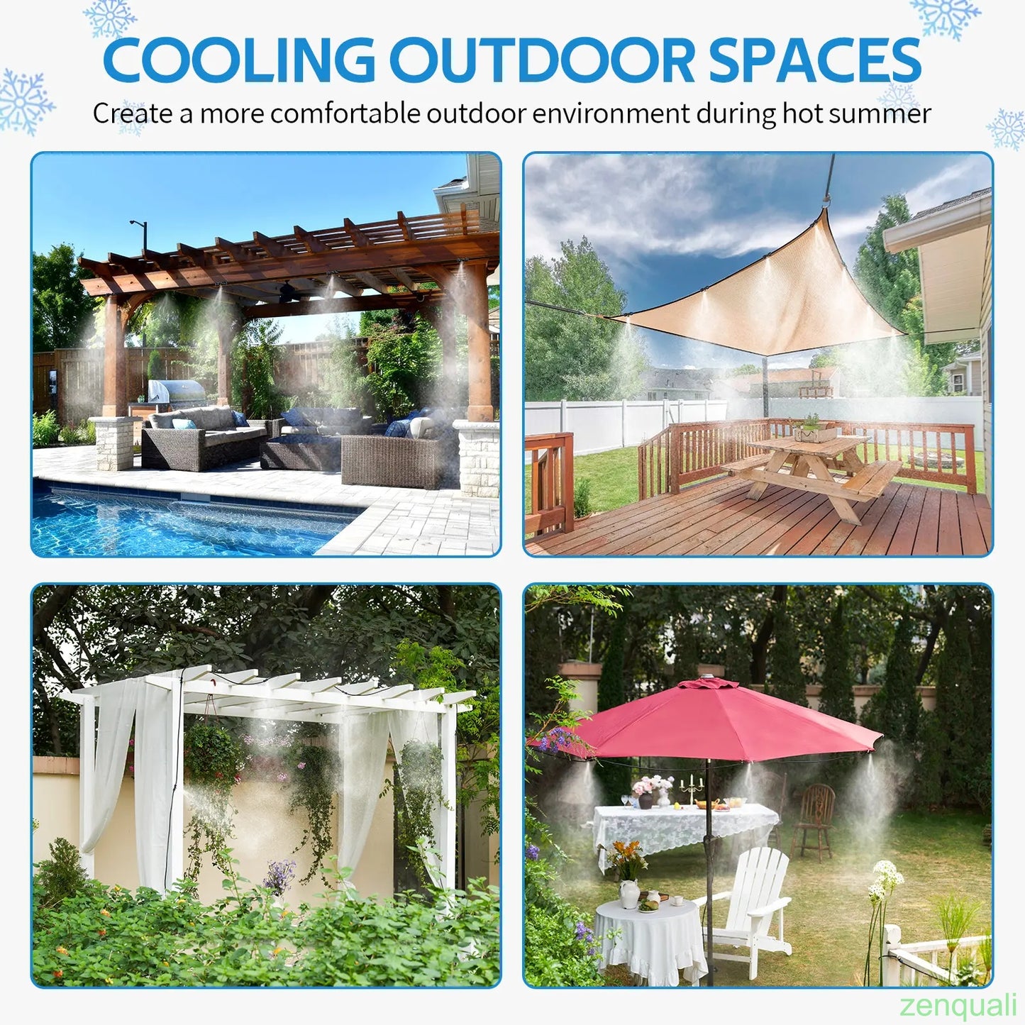 Misting Cooling System, Outdoor Mister for Patio Cooling, Garden Greenhouse Watering