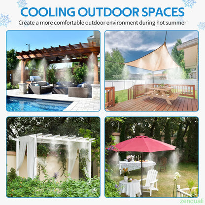 Misting Cooling System, Outdoor Mister for Patio Cooling, Garden Greenhouse Watering