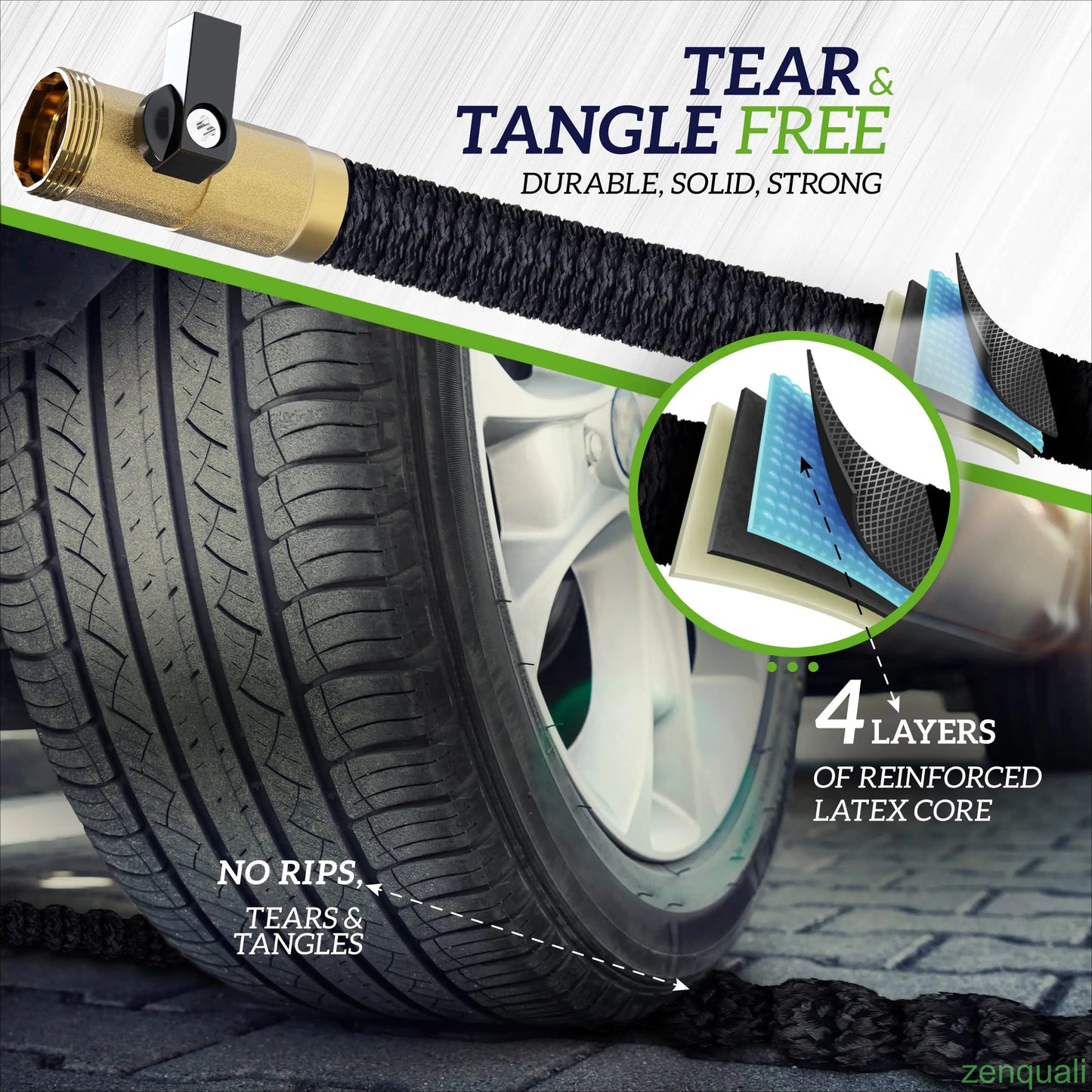 100、50FT Expandable Garden Hose,Heavy Duty Superior Strength