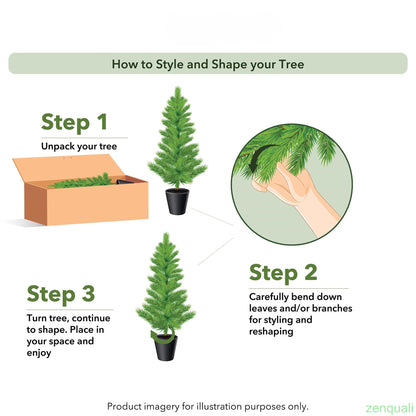 Nearly Natural 4ft Faux Cedar Tree with Nursery Planter