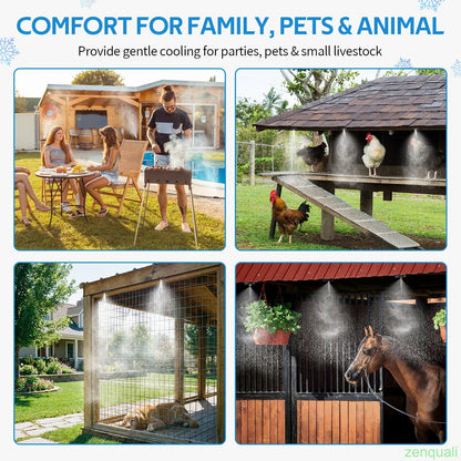 Misting Cooling System, Outdoor Mister for Patio Cooling, Garden Greenhouse Watering