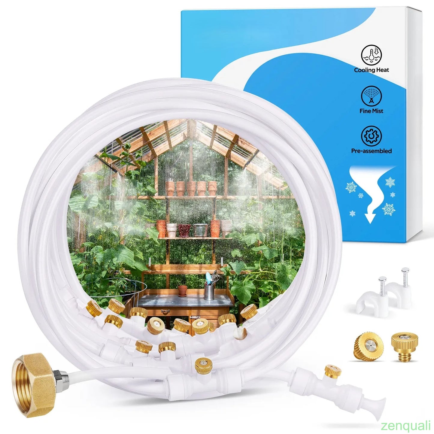 Misting Cooling System, Outdoor Mister for Patio Cooling, Garden Greenhouse Watering