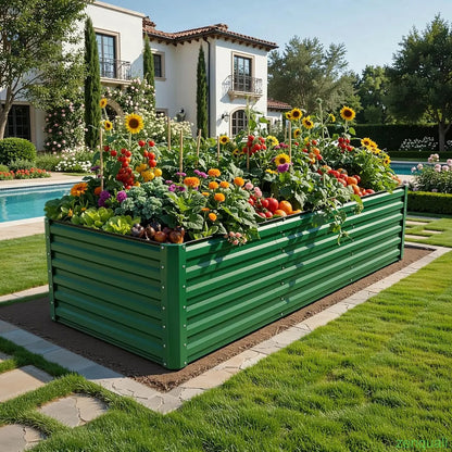 1/2 pcs Raised Garden Bed Kit, Outdoor Patio Planter Box for Plants Vegetables Flowers